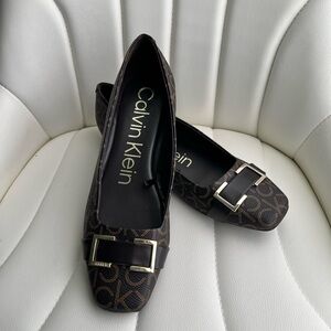 Calvin Klein Brown Leather Flats